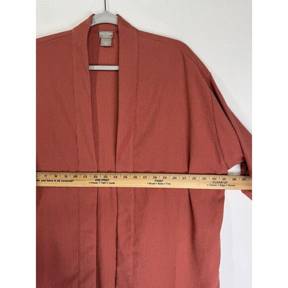 Chicos Travelers Open Front Cardigan Jacket Womens 1/Medium Coral Orange - Picture 8 of 10